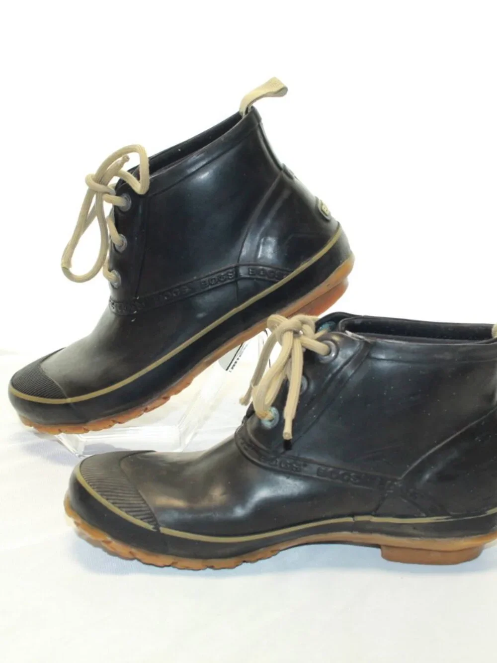 BOGS Size 9 Brown Charlot Waterproof Gum Rubber Lace Up Ankle Boots - 71025-001